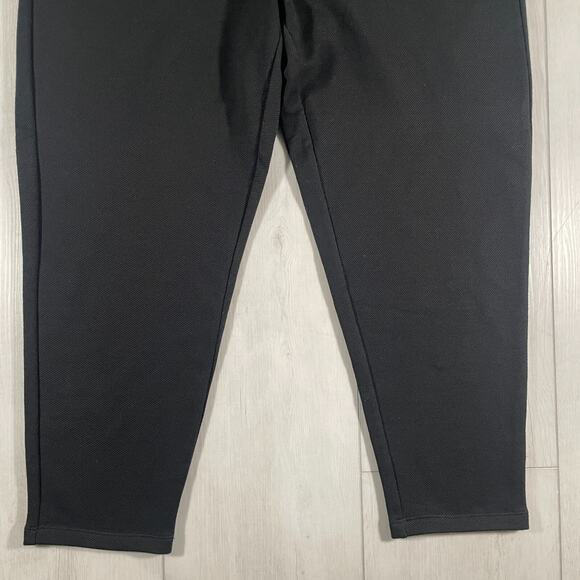 Eileen Fisher Pants Large Drawstring Slouchy Textured Ankle Black Stretch - Picture 3 of 12